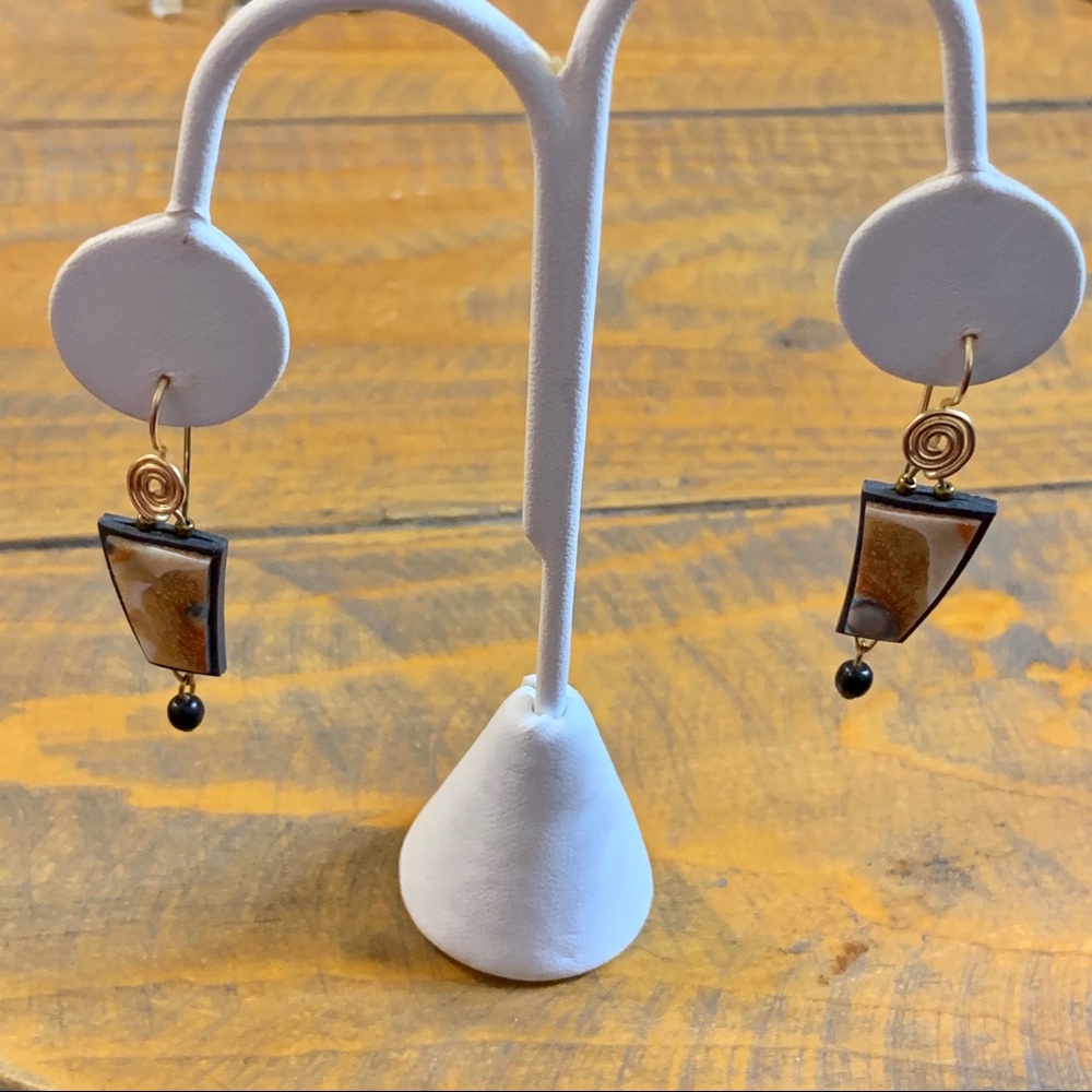 Trio of Boho Teal Blue Green Dangle Earrings - Picture 8 of 11